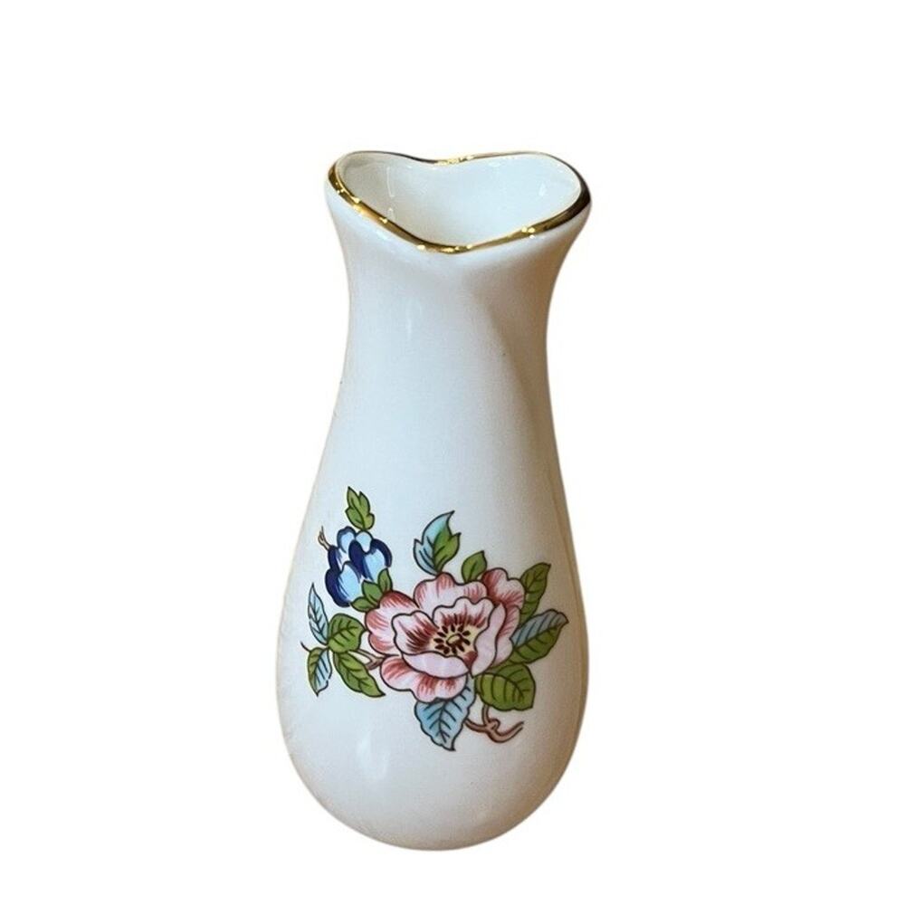 AYNSLEY PEMBROKE Floral Bud VASE 24kt Gold Trim Made In England 3.5”